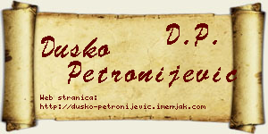 Duško Petronijević vizit kartica